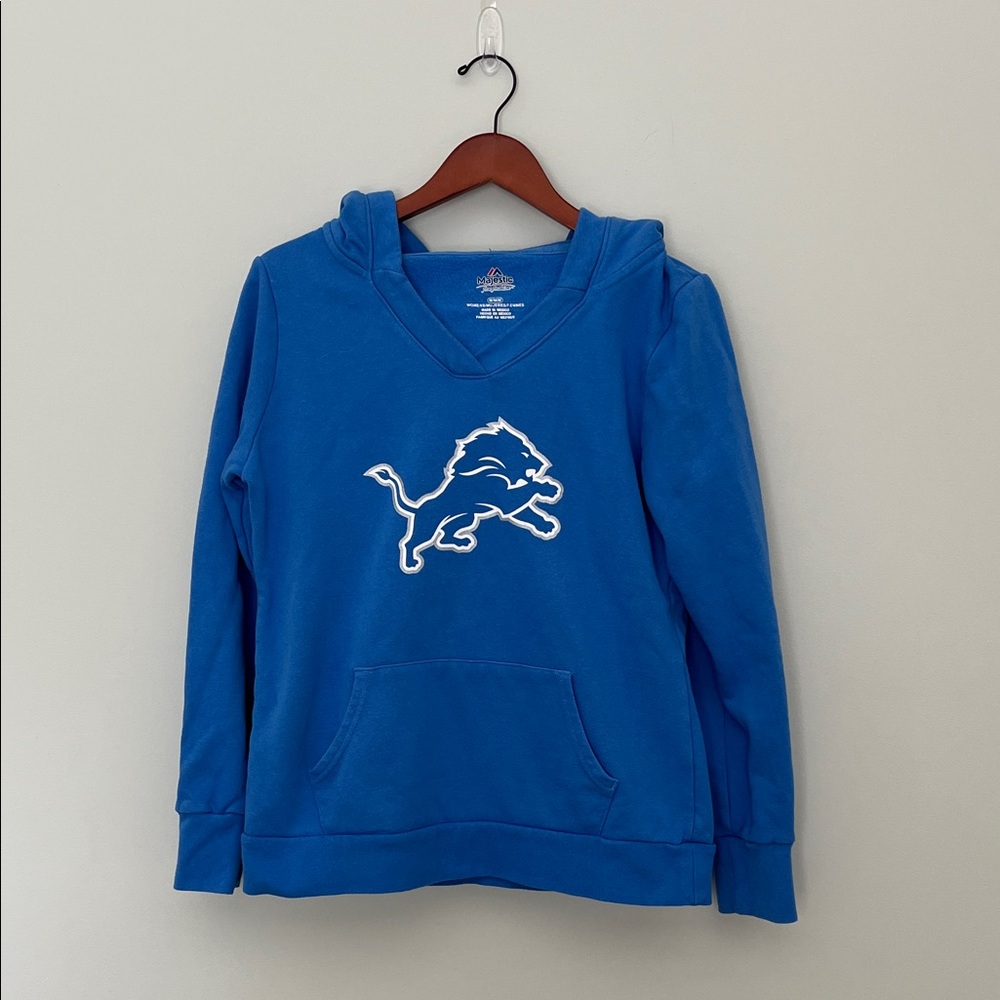 Blue Lions V-neck Women's Hoodie with Logo